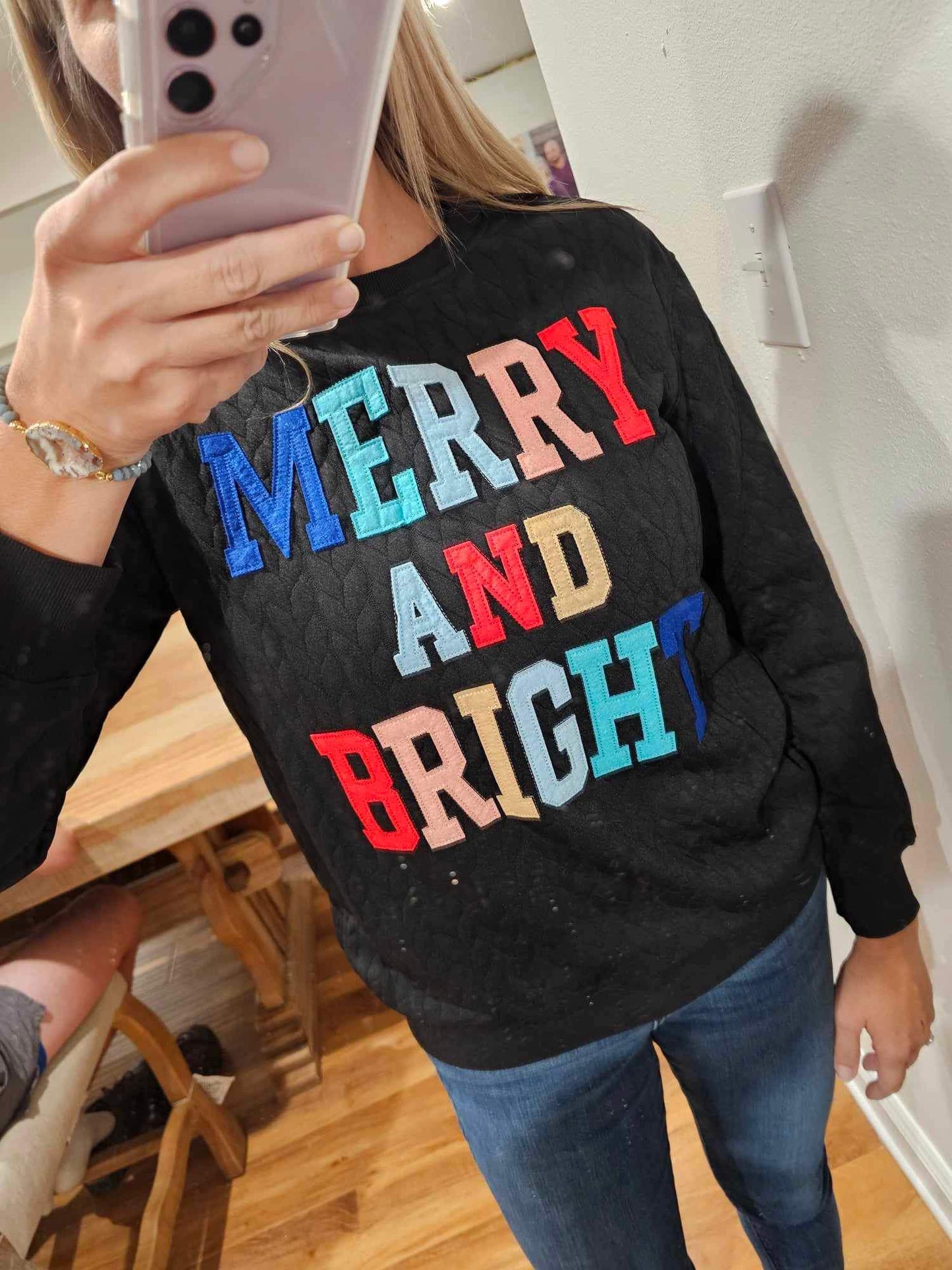 Merry and Bright Quilted Sweat