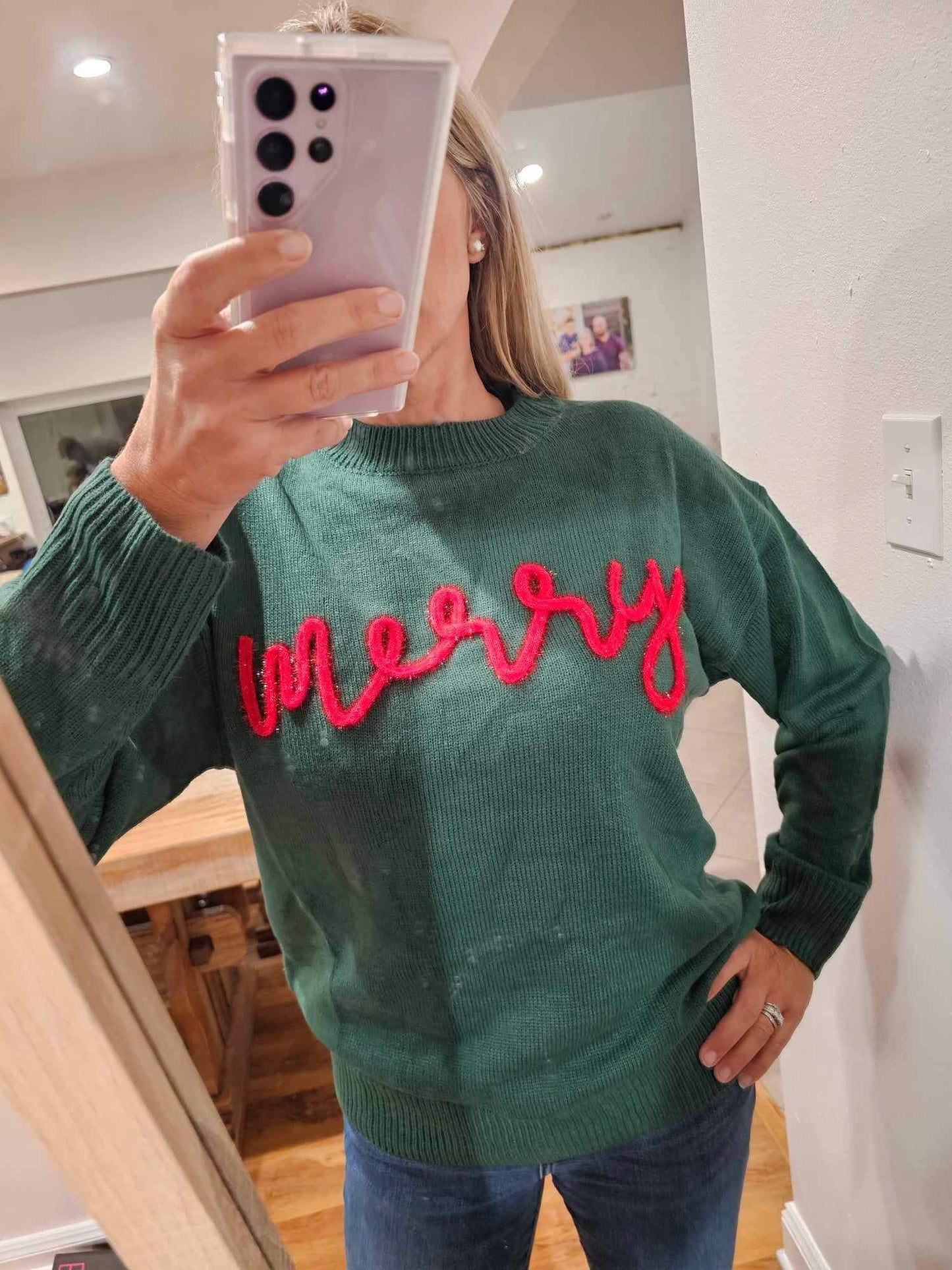 Merry, glitter yarn sweater