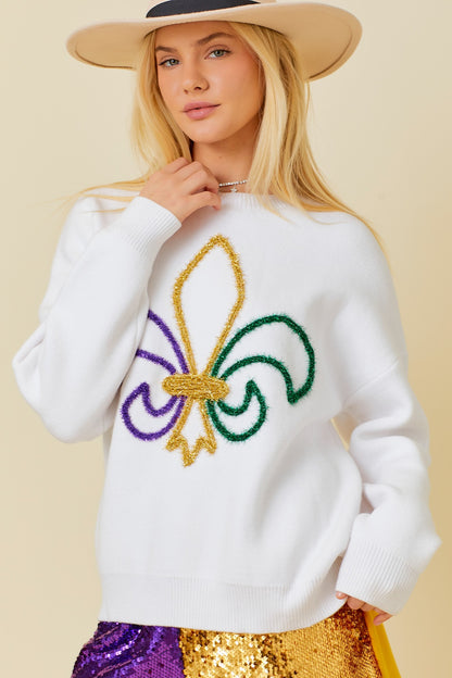 Fleur de lis Sparkle Sweater