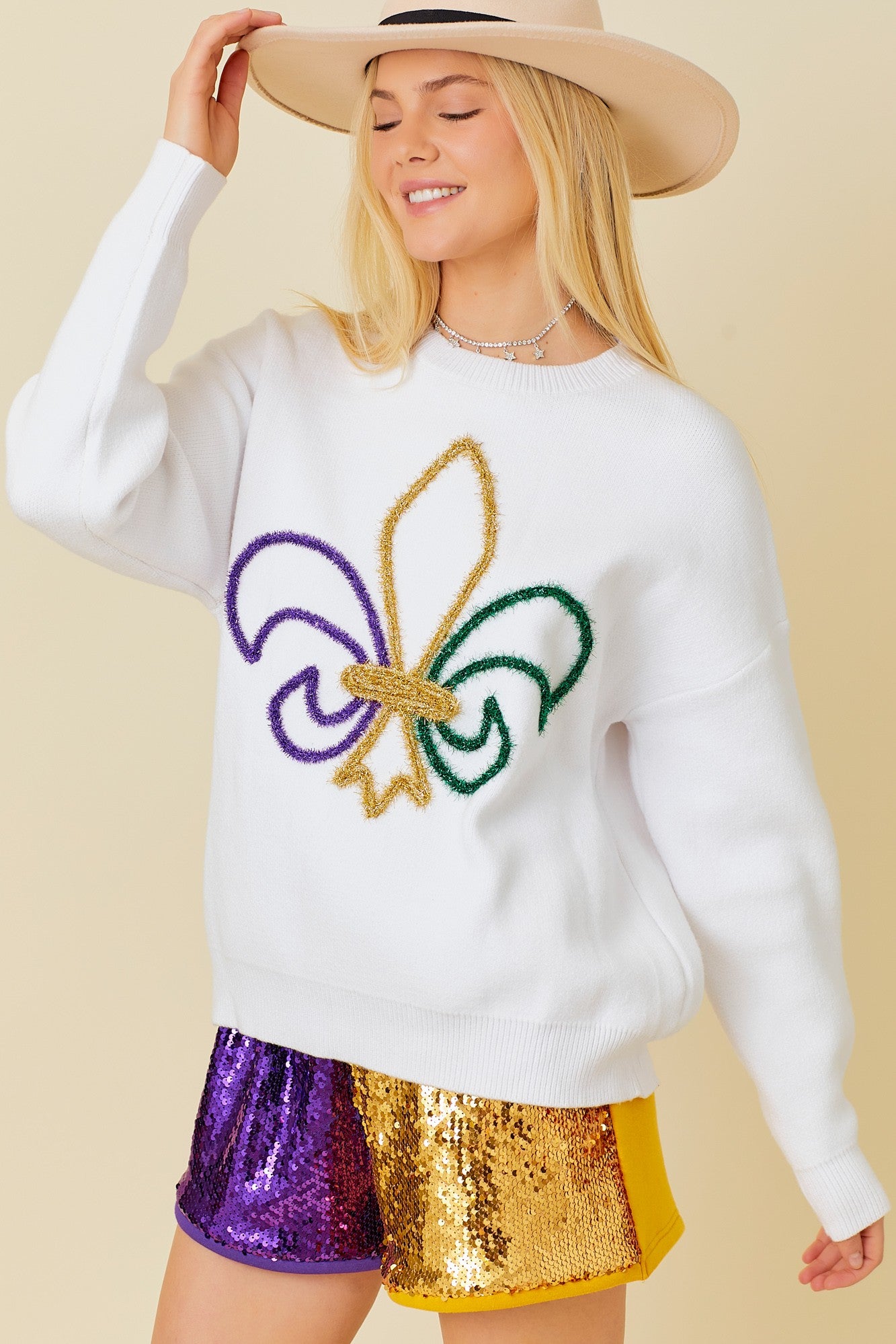 Fleur de lis Sparkle Sweater