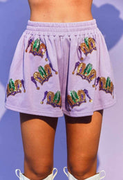 Cotton Crown Shorts- Purple