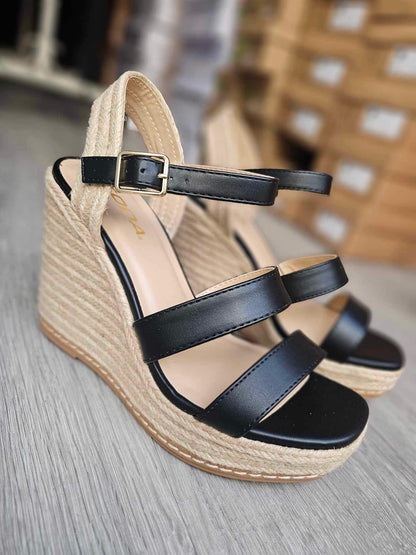 Lavinia- Espadrille Wedge Black