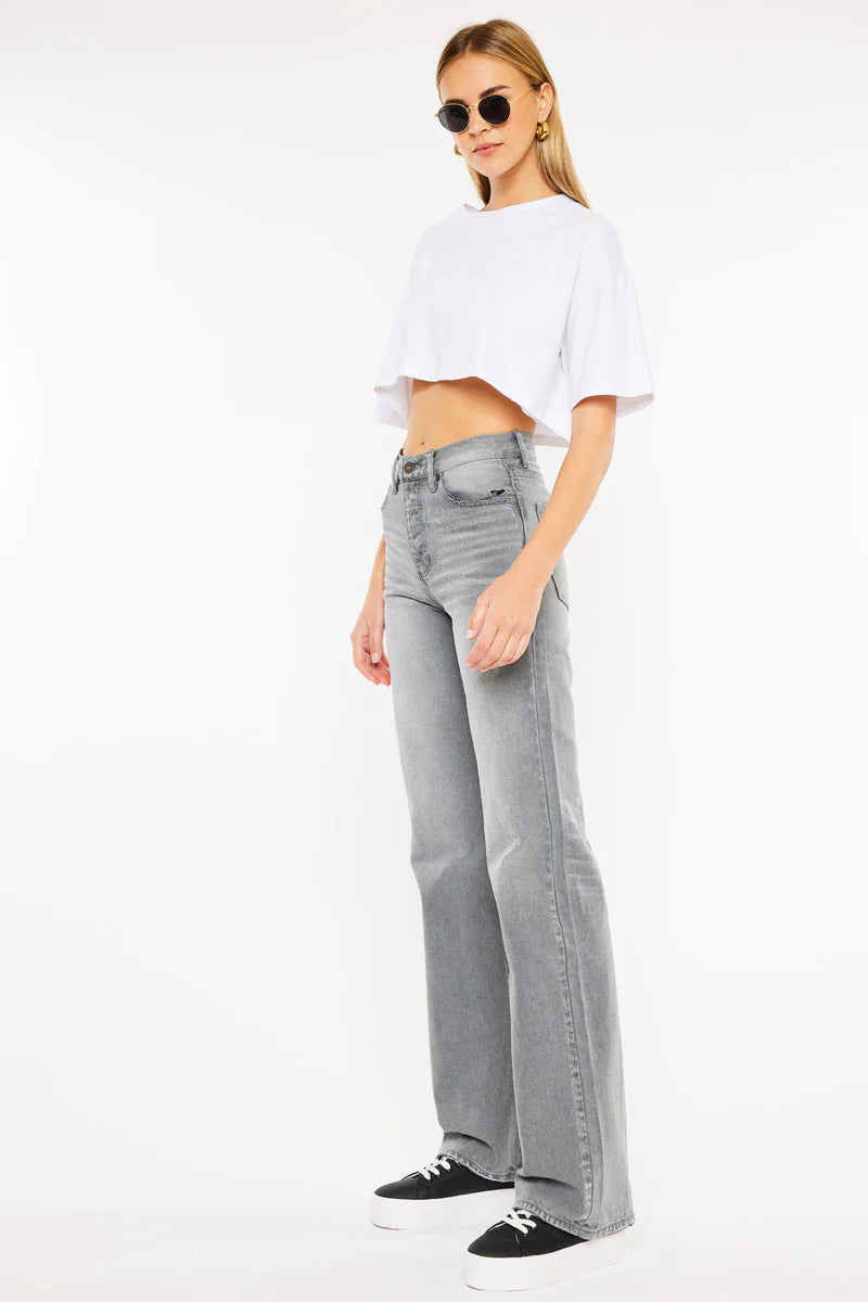 Alessia Ultra High Rise 90’s Flare Jeans - LIGHT GRAY