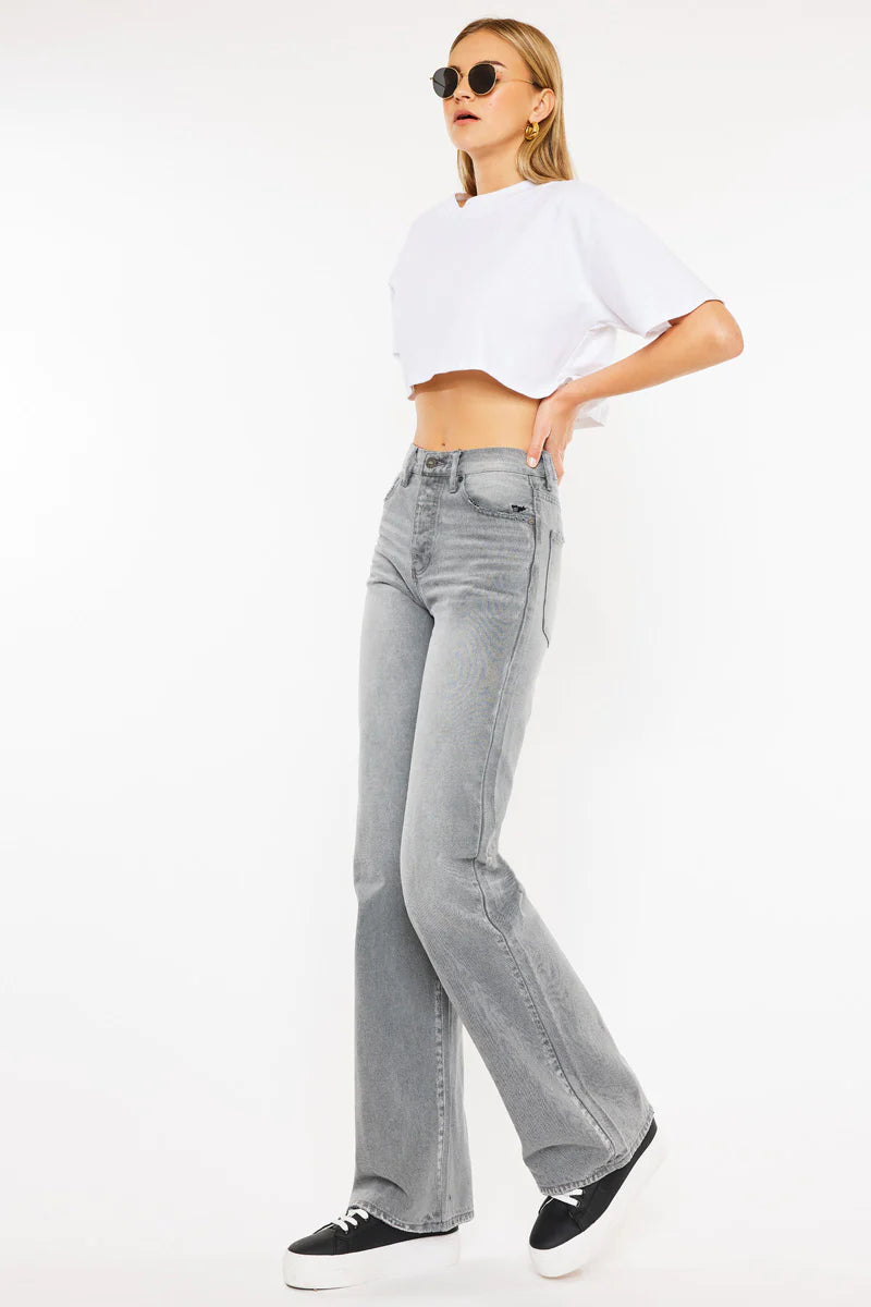 Alessia Ultra High Rise 90’s Flare Jeans - LIGHT GRAY