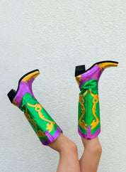 METALLIC MARDI GRAS BOOTS