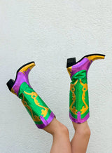 METALLIC MARDI GRAS BOOTS