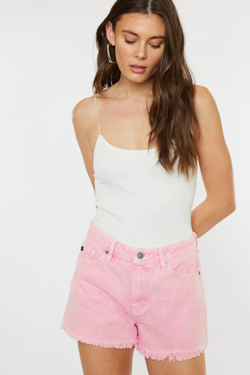 Octavia High Rise Shorts - PINK