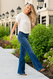 Misty Ultra High Rise Wide Flare - DARK WASH