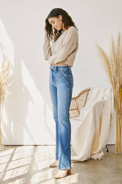 Misty Ultra High Rise Wide Flare - DARK WASH