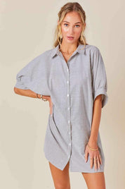 Oversized Button Down Striped Dress