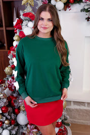 Tied With Cheer Bow Sleeves Pullover