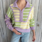 MUSES- Pastel Mardi Gras Sweater