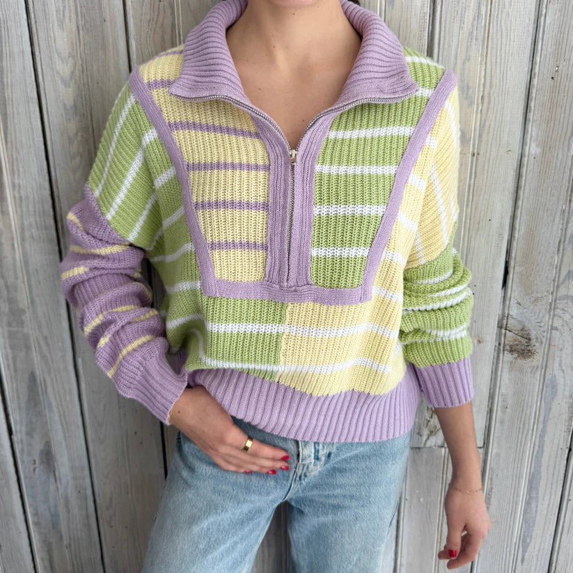 MUSES- Pastel Mardi Gras Sweater