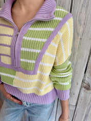 MUSES- Pastel Mardi Gras Sweater