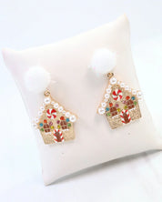 Jingle Gingerbread House Earring Gold