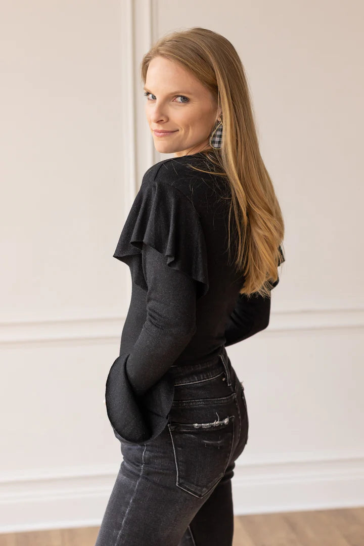 Black Shimmer Bodysuit
