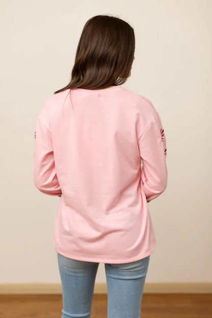 Feelin' Festive-  Pink Gingerbread Sweatshirt