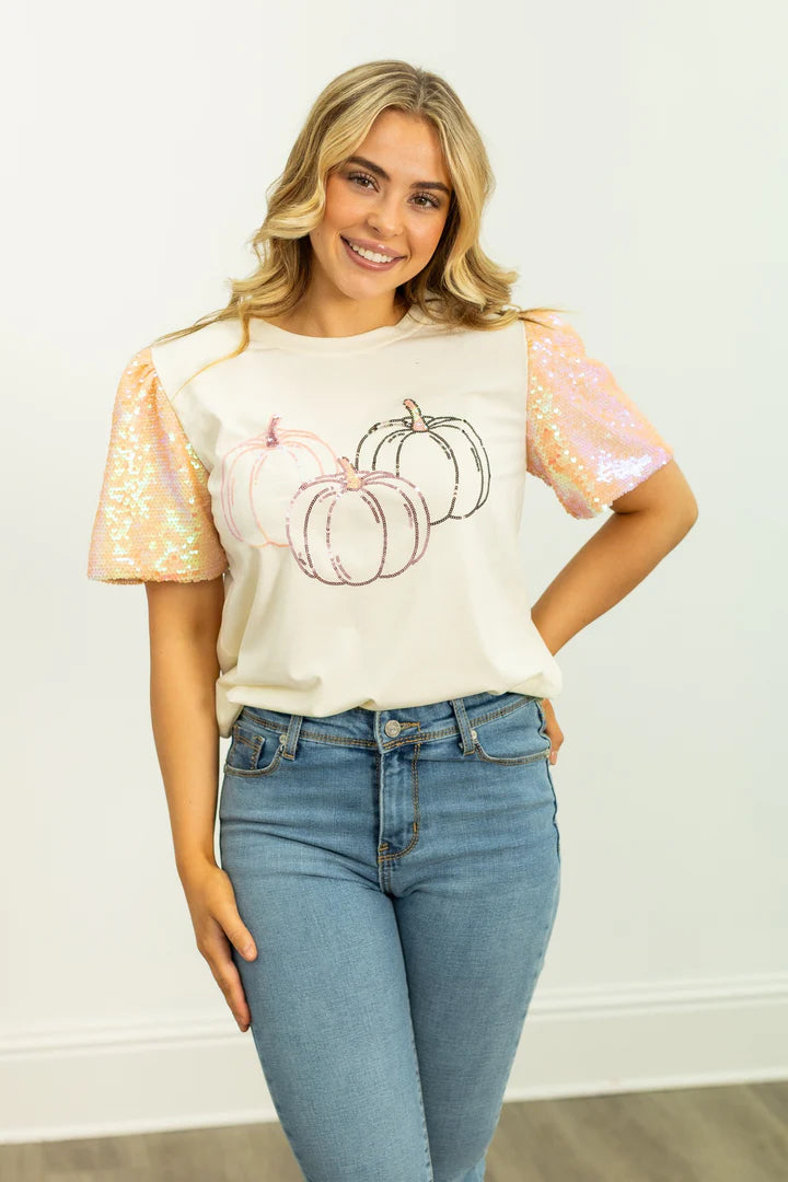 Trio Pumpkin Top