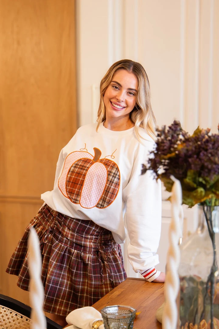 Patterned Pumpkin- Long Sleeve Top