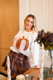 Patterned Pumpkin- Long Sleeve Top