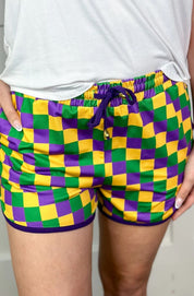 Beads And Bourbon Checkered Drawstring Everyday Shorts - FINAL SALE