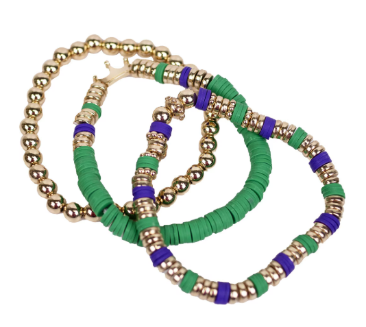 The Royal Standard- Krewe Bead Stack Bracelet