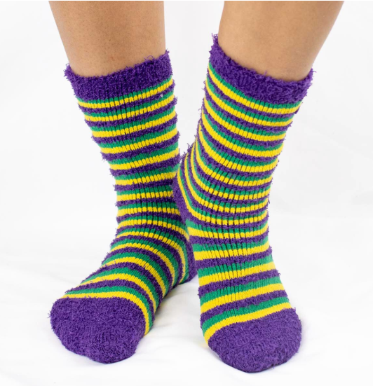 The Royal Standard- Mardi Gras Stripe Socks