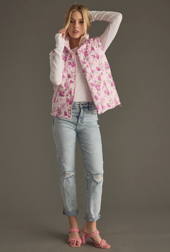 Pink Vested- Spring Floral Vest