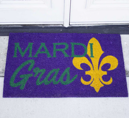 Mardi Gras Clovis Coir Doormat