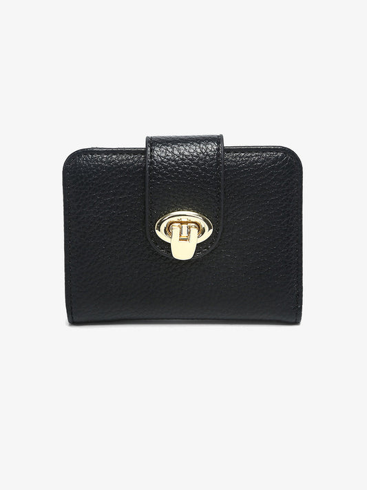 Margot Wallet w/ Twist Lock Closure- BLACK