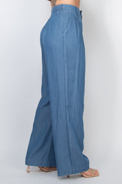 Pintuck Denim Pants