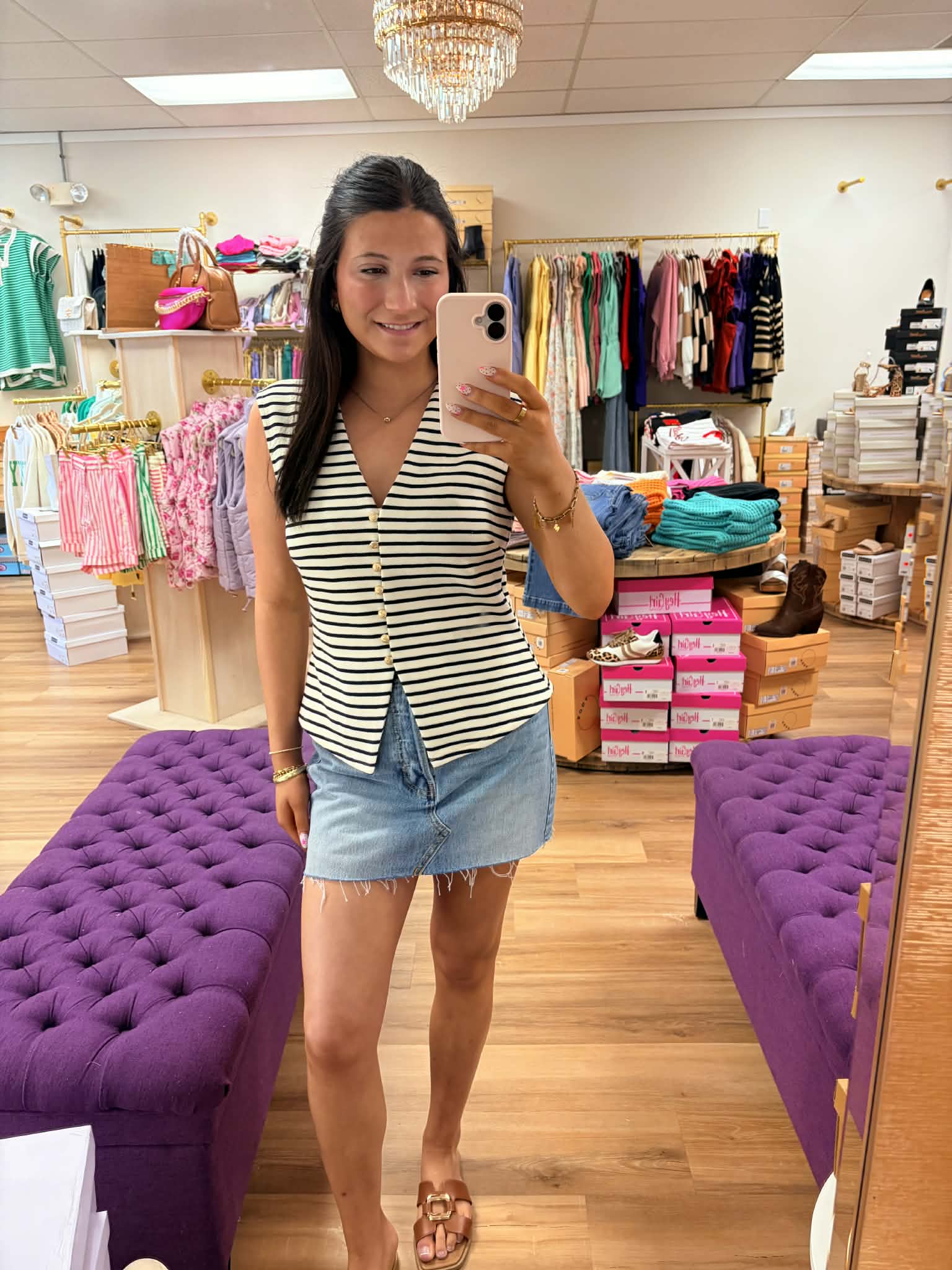 Nautical~ sleeveless striped vest