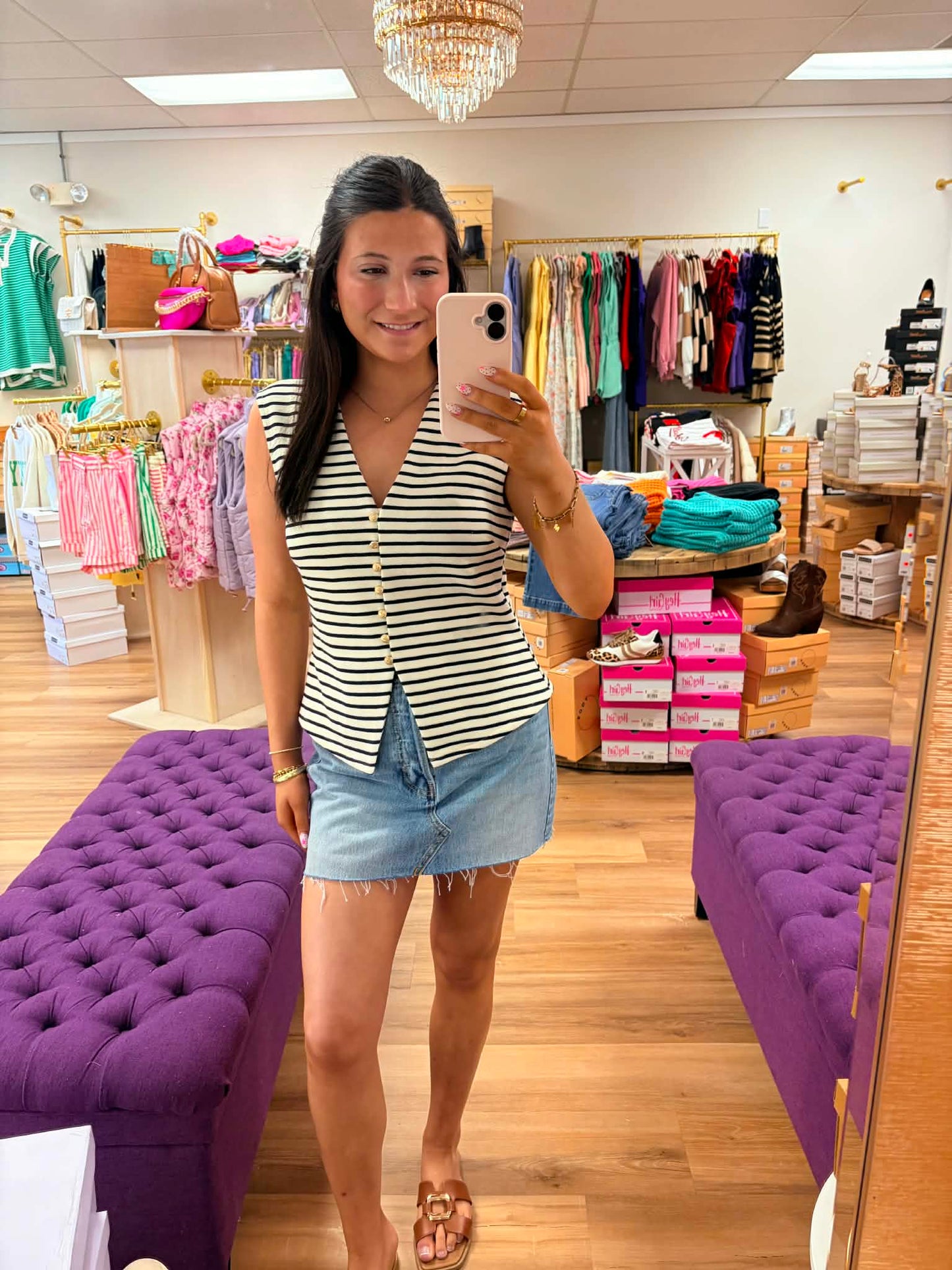 Nautical~ sleeveless striped vest