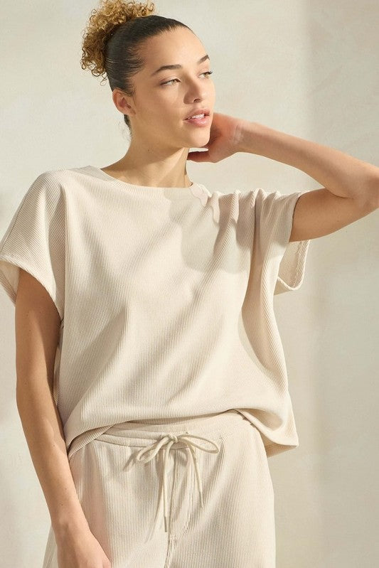 Corduroy Short Sleeve Top