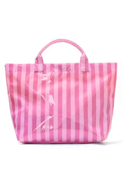 Striped Tote Bag with Glossy Finish