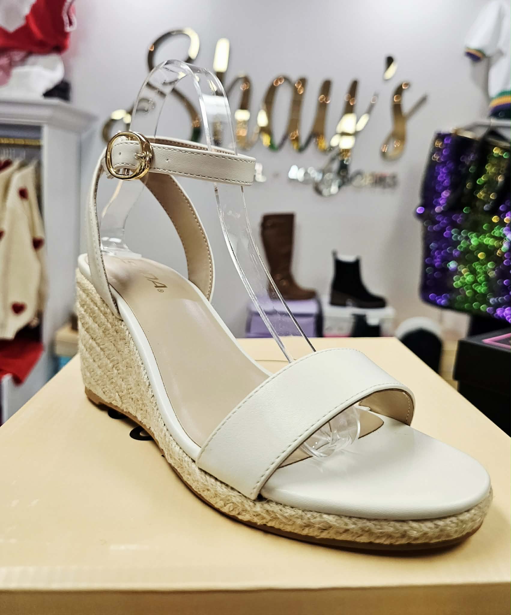 JULIA- Low Ankle Strap Wedge