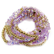 CRYSTAL BEAD MULTI ROW STRETCH BRACELET SET, SB 8406
