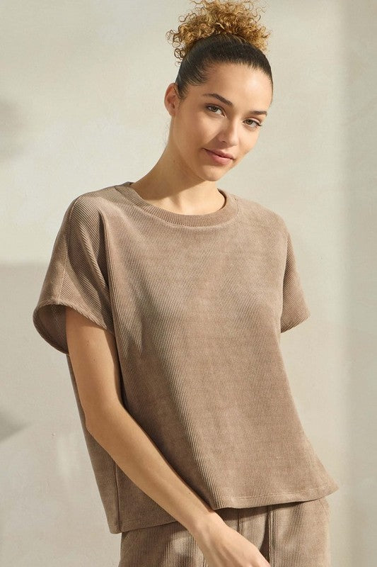 Corduroy Short Sleeve Top