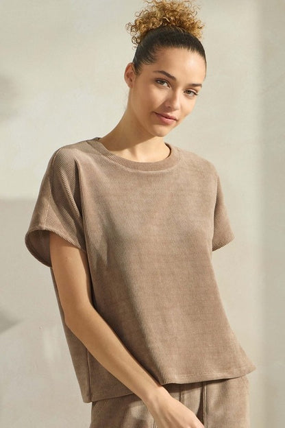 Corduroy Short Sleeve Top