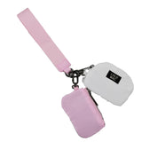 Lt. Pink/White Lulu Mac Double Pouch Wristlets