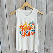 Feelin' Festive Tank-white