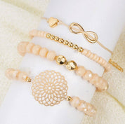 Pink, White + Rose Gold Stretchy Bracelets