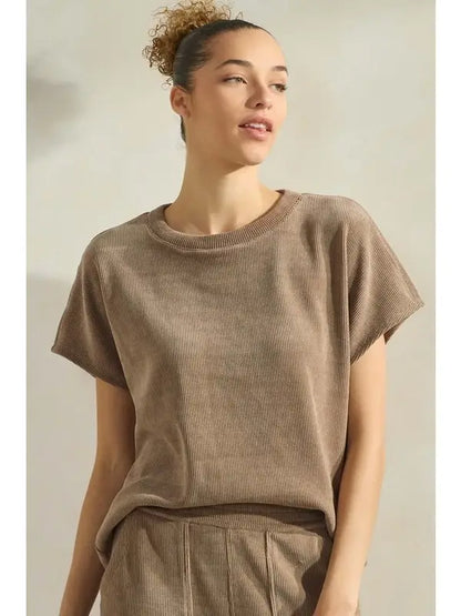 Corduroy Short Sleeve Top