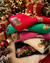 Charming Gingerbread Sequined Accent Sweater Vest