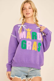 What time is it?- Mardi Gras  Sweater
