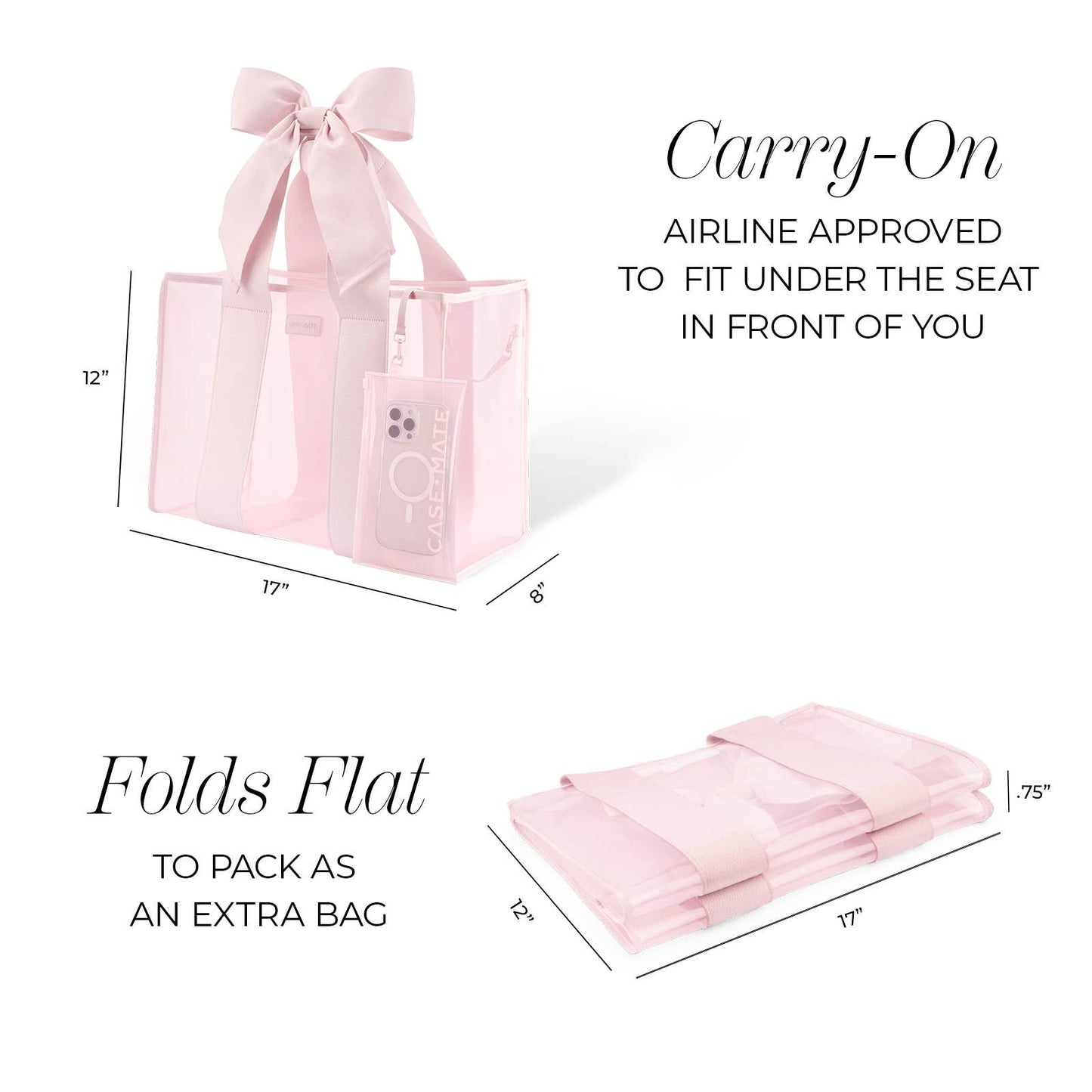 Case-Mate Ballet Pink Bow Jelly Tote Bag