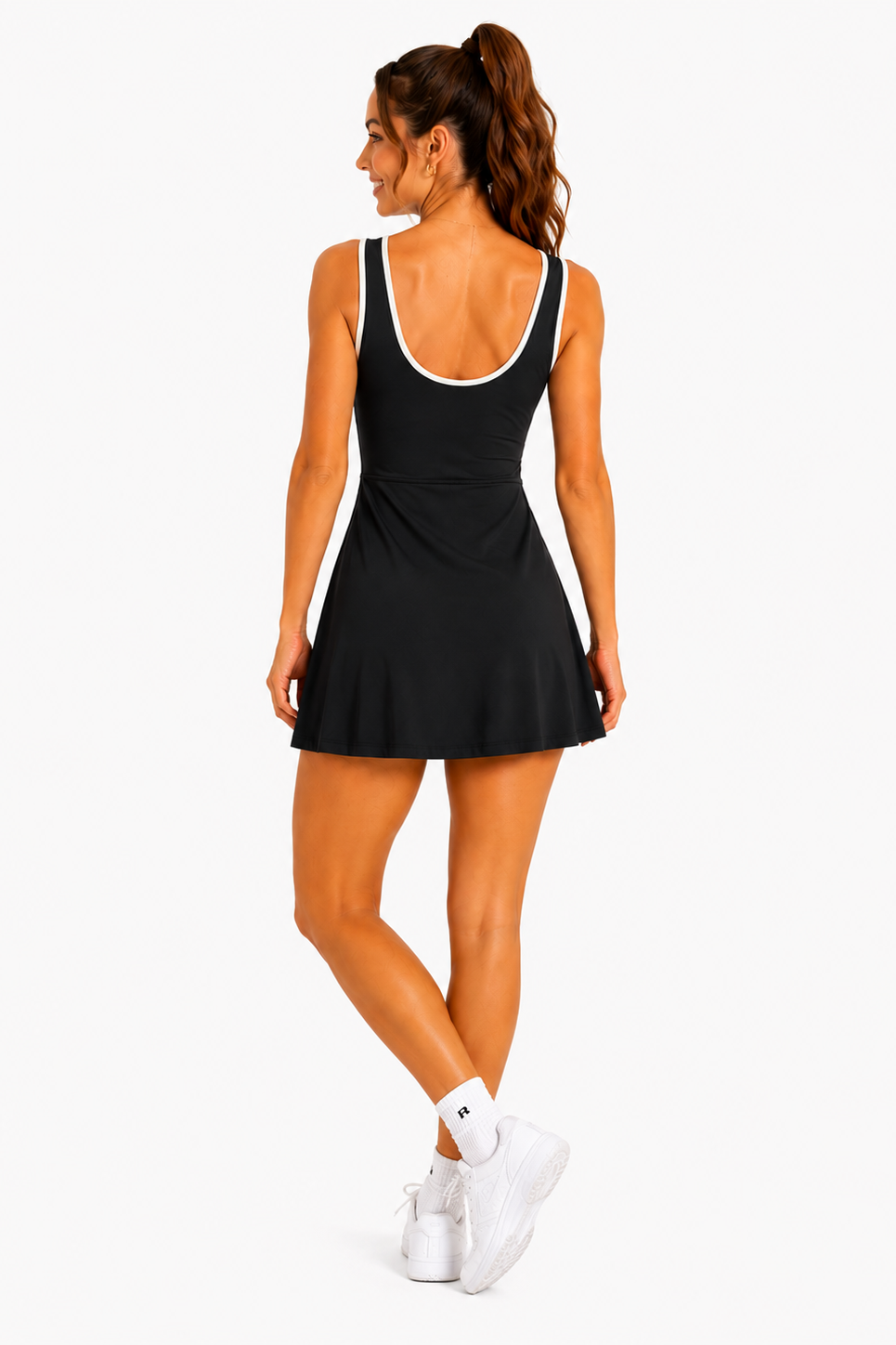 White binding line activewear tennis skorts dress or romper