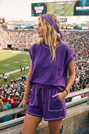 Scuba Contrast Stitch Game day Lounge Set