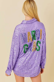 MARDI GRAS Sequin Sparkle Top