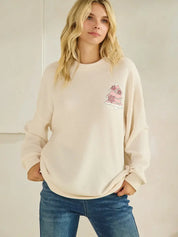 PINK Christmas Tree Cookie Graphic Cloudy Knit L/S